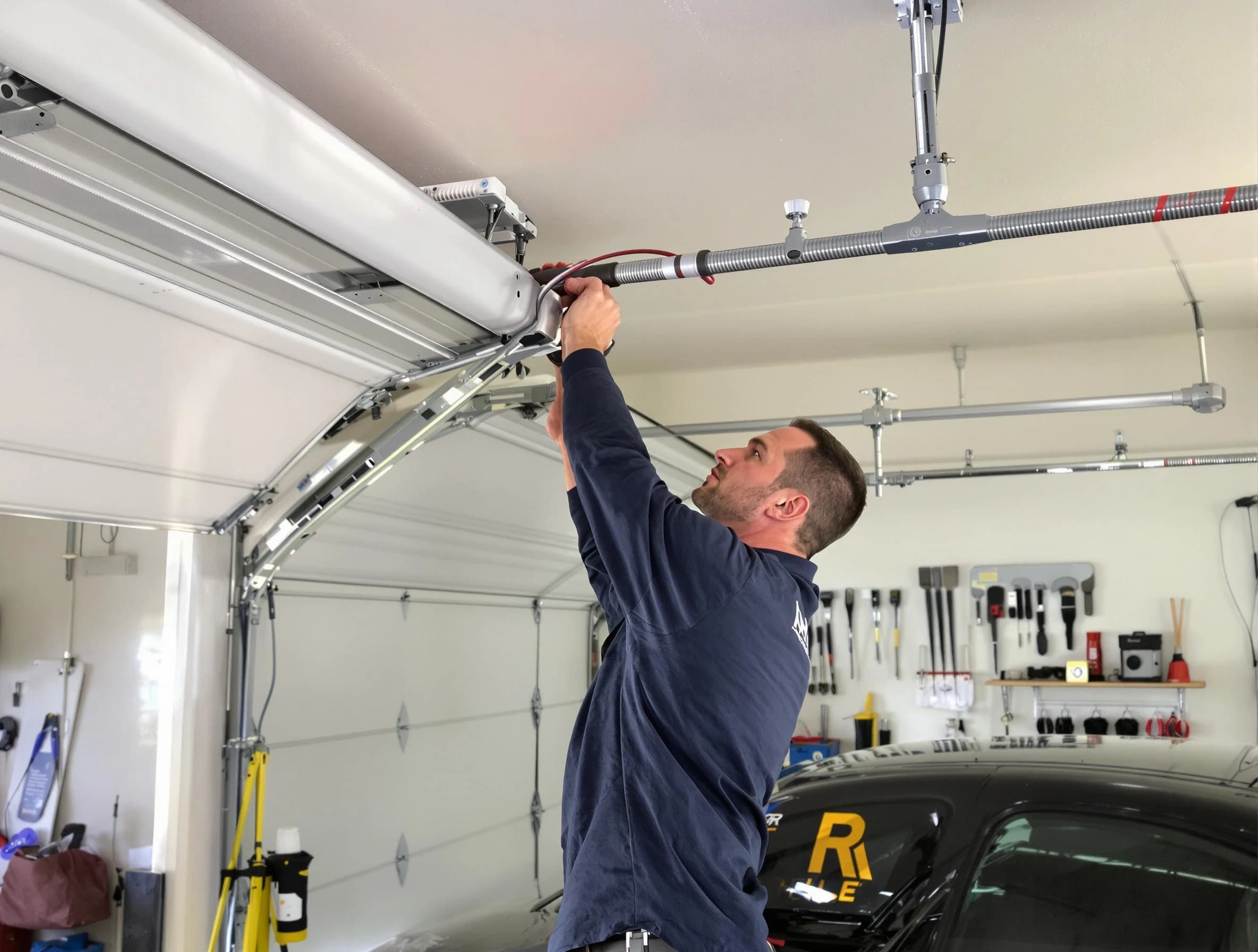 Fayetteville Garage Door Repair technician performing garage door cable repair in Fayetteville