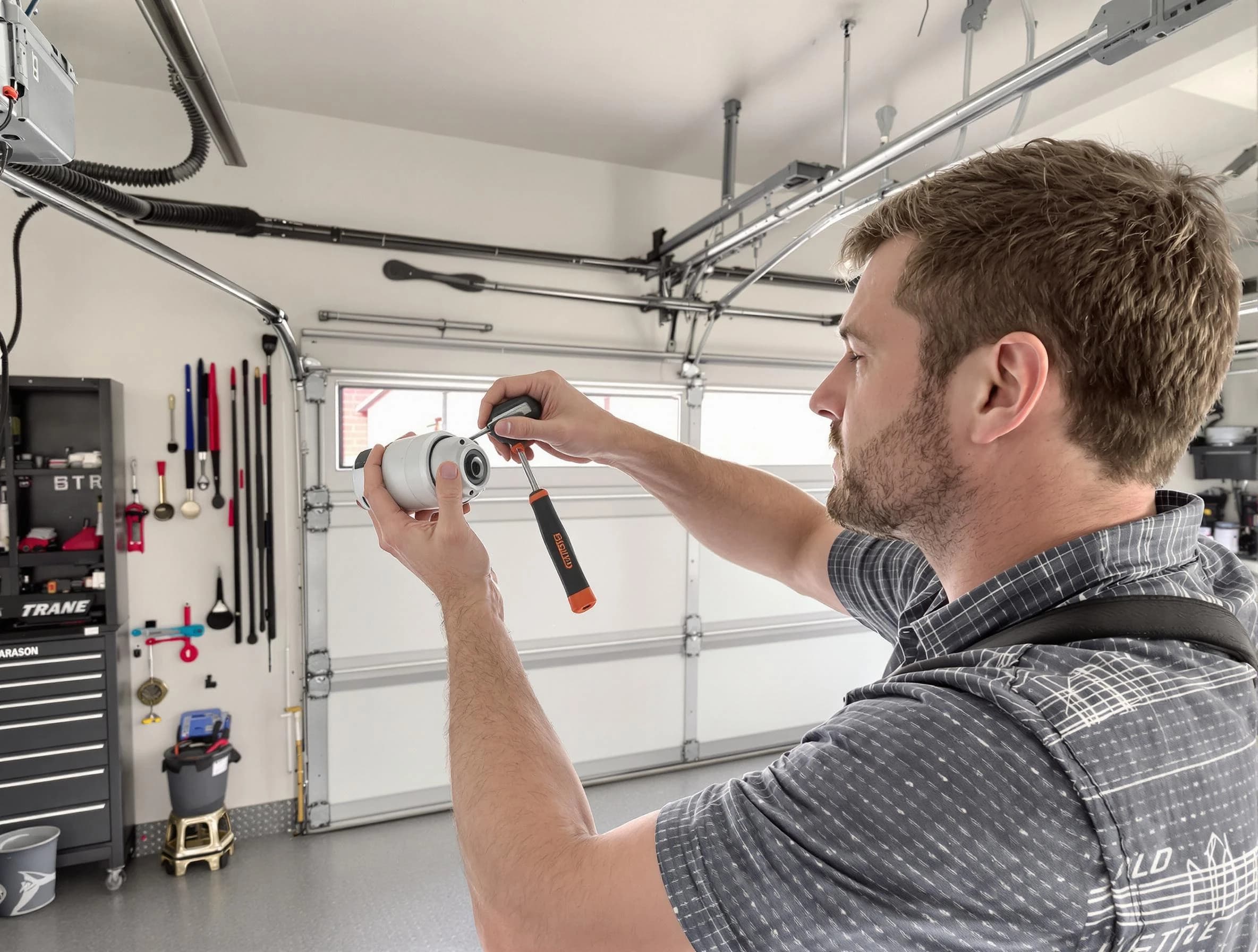 Garage door opener repair service by Fayetteville Garage Door Repair in Fayetteville