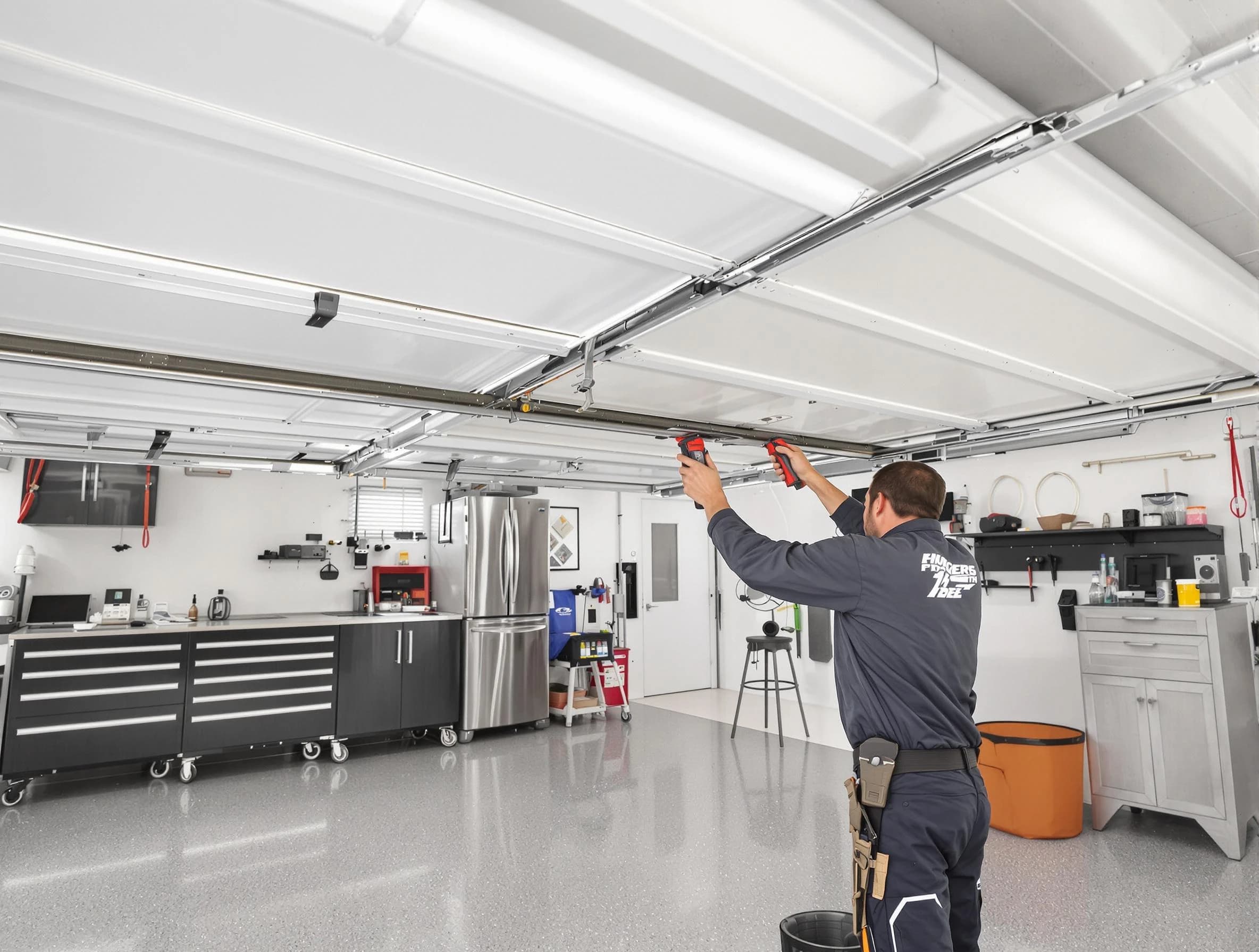 Overhead garage door repair service by Fayetteville Garage Door Repair in Fayetteville