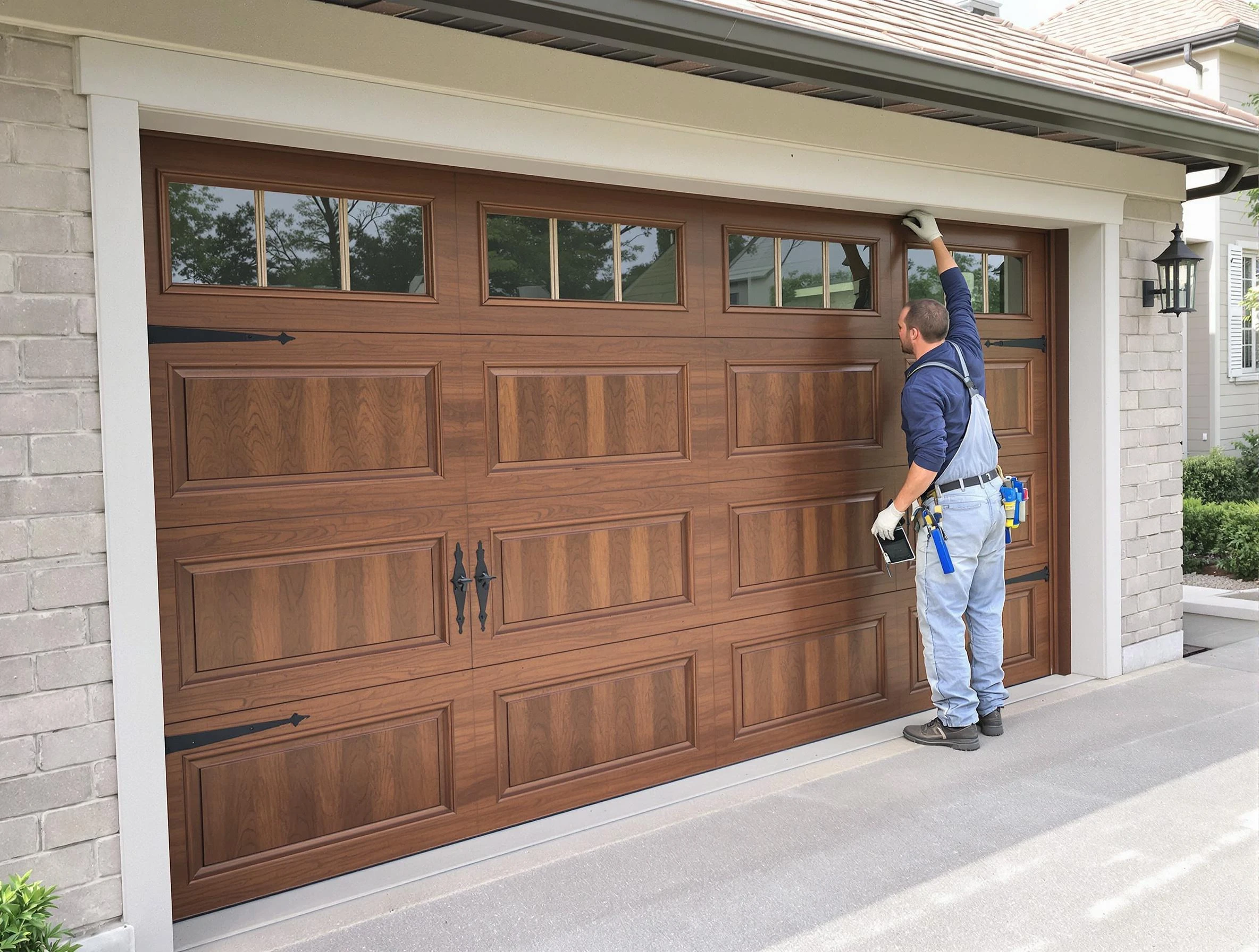 Custom garage door showcase by Fayetteville Garage Door Repair in Fayetteville