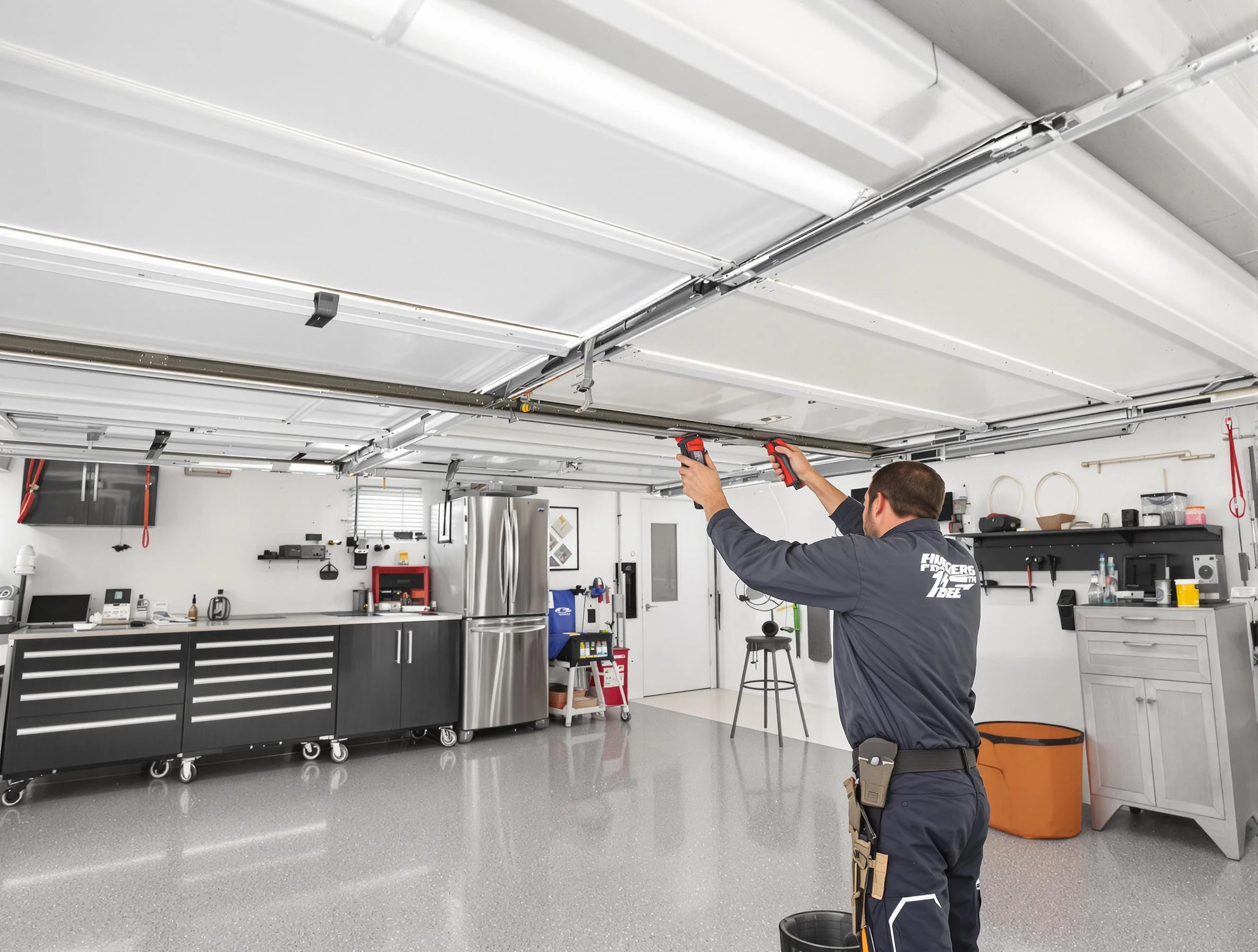 Overhead garage door repair service by Fayetteville Garage Door Repair in Fayetteville